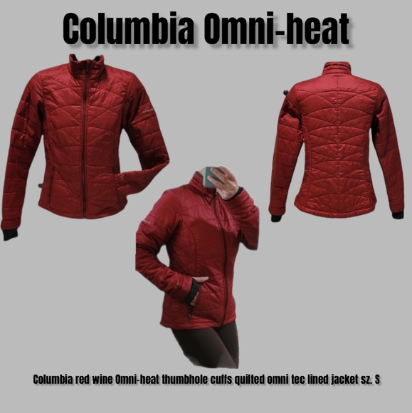 Columbia Jackets & Blazers - Columbia red wine Omni-heat thumbhole cuffs quilted omni tec lined jacket sz. S